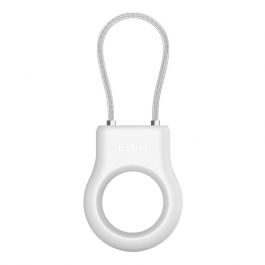 Secure Holder with Wire Cable for Airtag - blanco