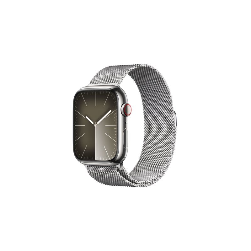 Watch Series 9 GPS + Cellular 45mm Silver Stainless Steel Case with Silver Milanese Loop