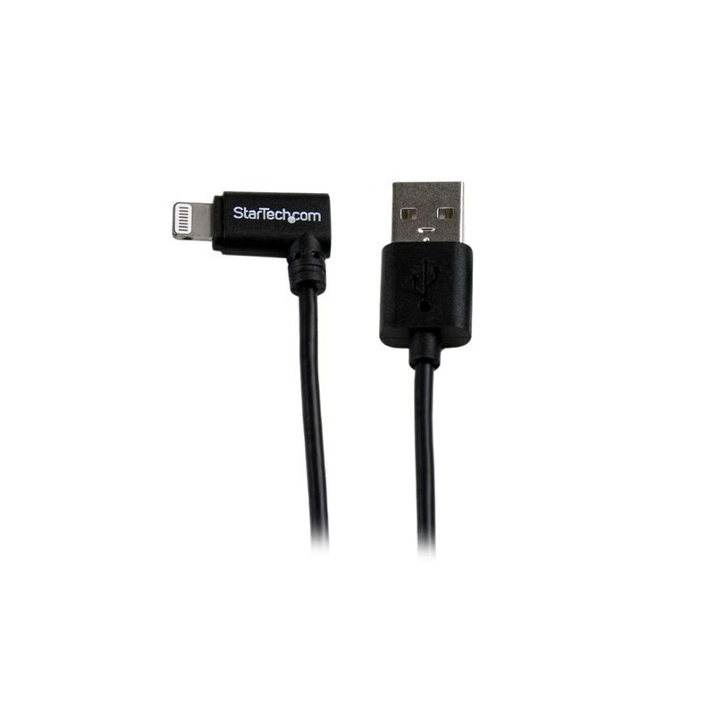 Cable 2m USB Lightning Acodado Negro