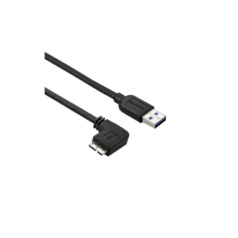 Cable 2m Micro USB 3.0 acodado izquierda