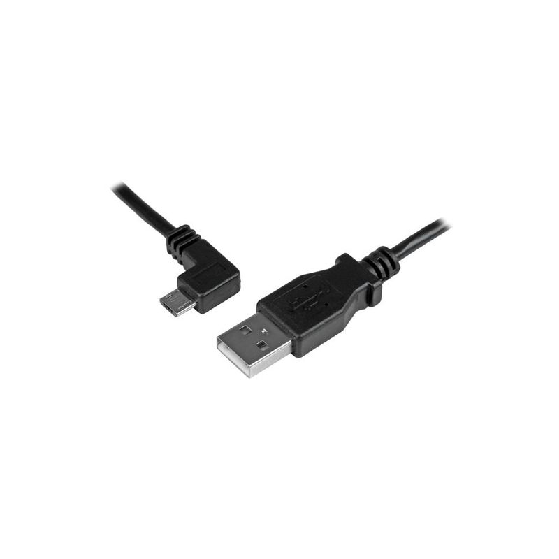 Cable 0.5m Micro USB Acodado a Izquierda