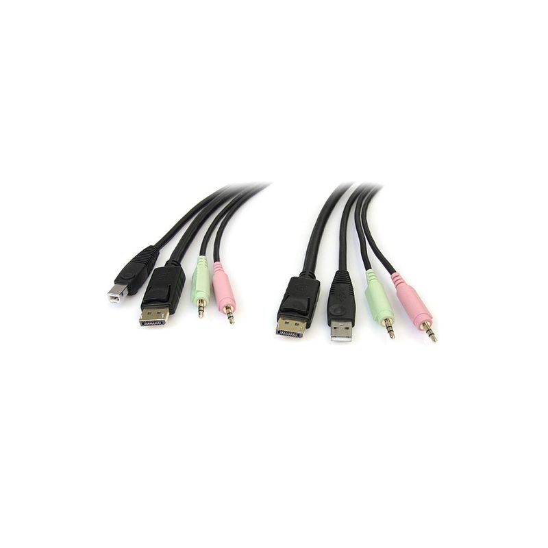 Cable KVM de 1,8m USB DisplayPort 4en1