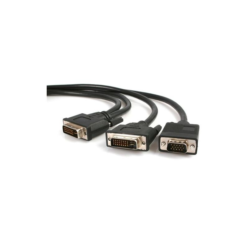 Cable 1,8m Splitter DVI-I a DVI-D y VGA