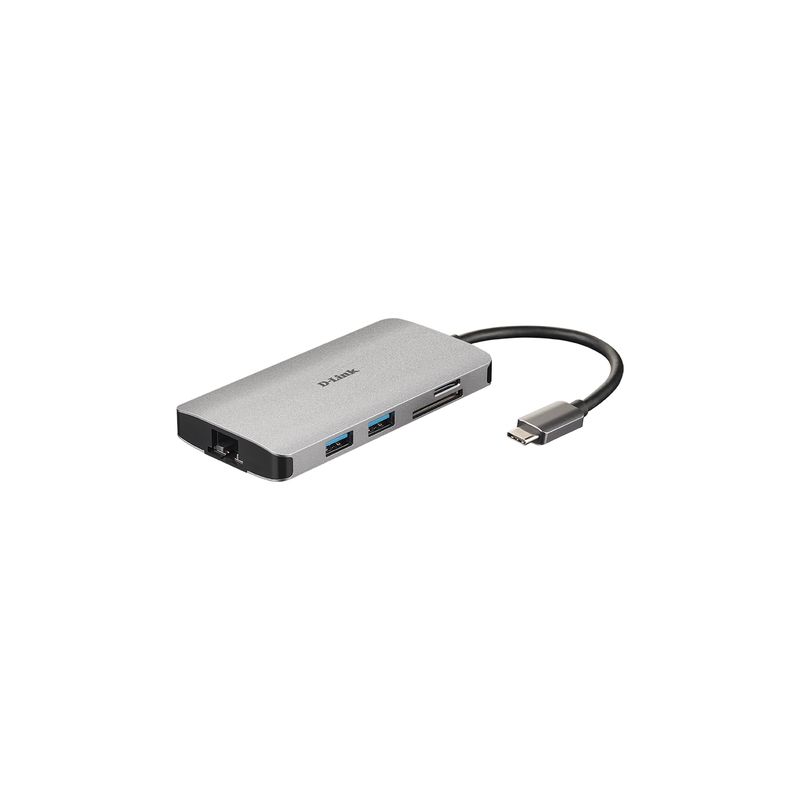Hub 8 en 1 USB-C con HDMI,Ethernet,lector de tarjetas, DUB-M810