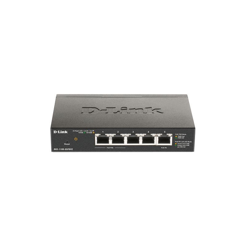 Switch DGS-1100-05PDV2, Gestionable, capa 2, Gigabit Ethernet