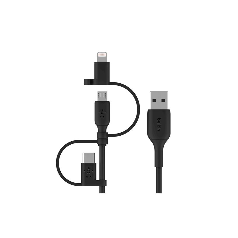 Cable USB-A a Micro-USB con Adaptador Lightning y Adaptador USB-C - CAC001bt1MBK