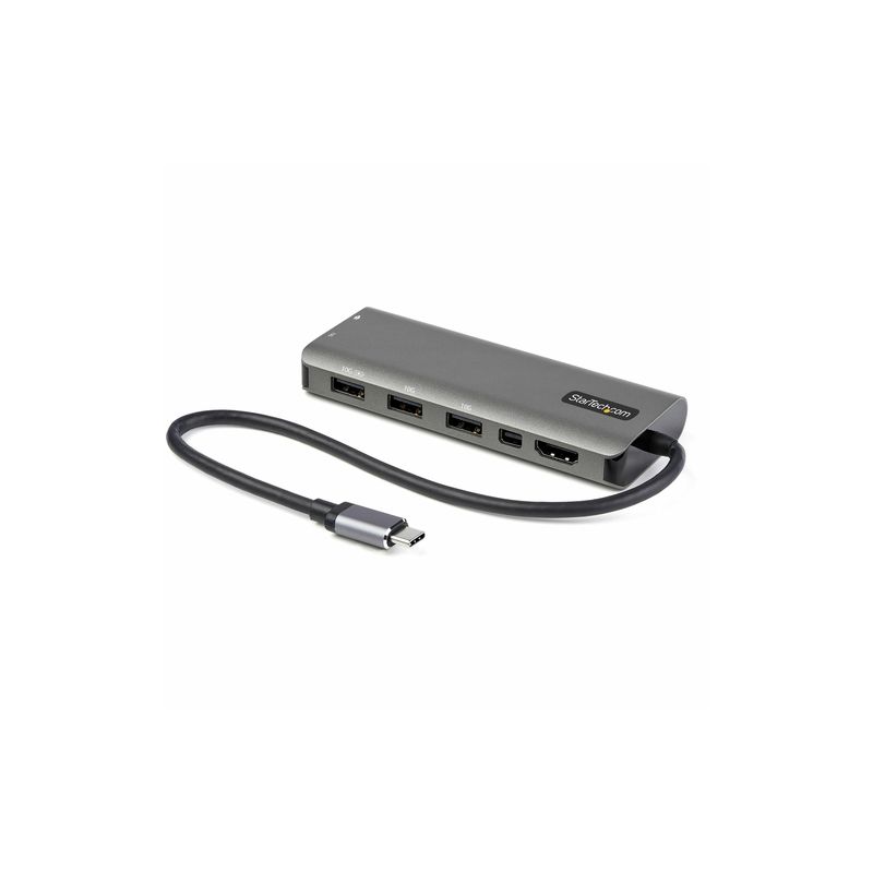Adaptador Multipuertos USB-C con Cable de 30cm Incorporado