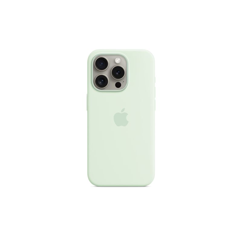 Apple funda iPhone 15 Pro Silicone Case with MagSafe - Soft Mint