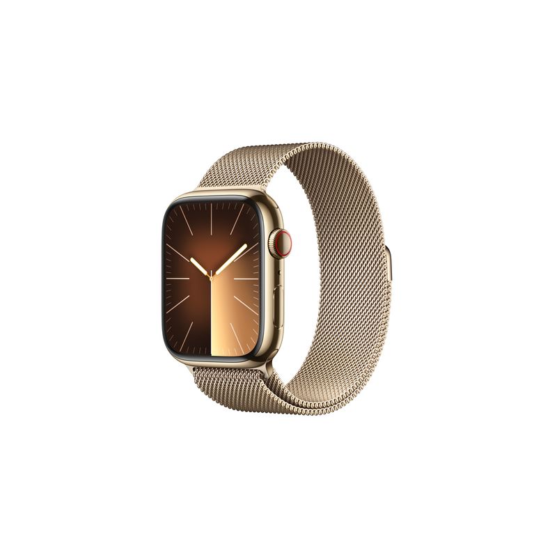 Watch Series 9 GPS + Cellular 45mm Gold Stainless Steel Case with Gold Milanese Loop